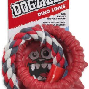 Dogzilla Dino Links – Juguete de Cuerda y Goma para Perros