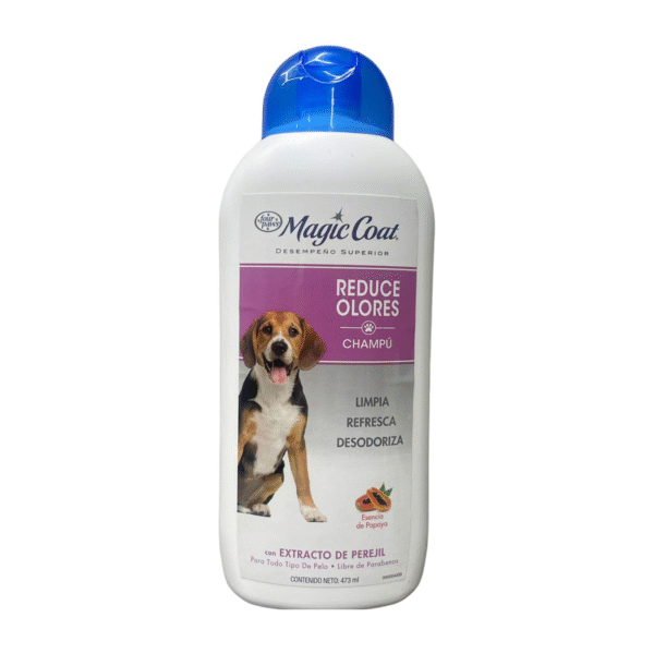 FOURPAWS® MAGIC COAT® REDUCE OLORES – CHAMPU CON ESENCIA DE PAPAYA Y EXTRACTO DE PEREJIL 473 ml. Four Paws® Magic Coat® Reduce Olores – Champu con Esencia de Papaya y Extracto de Perejil 473 ml.