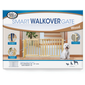 Four Paws® Puerta de Madera Walkover con Puerta para Mascotas