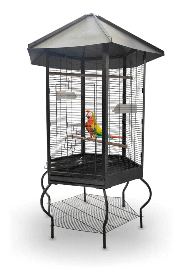 Jaula Para Aves Grande Pet Pioneer Hexagonal Jaula para Aves Grande Pets Pioneer – Hexagonal de 183 cm con Ruedas y Techo Protector