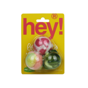 HEY! 3 Bolas de Peluche con Sonido para Gatos – 4 cm