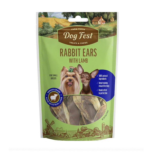 Snack Perro Dog Fest Orejas de Conejo con Cordero 55 GR Snack Perro Dog Fest Orejas de Conejo con Cordero – 55 g